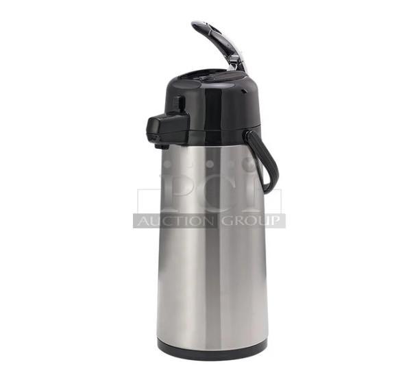 Brand new Service Ideas ECAL22S air pot, 2.2L, stainless steel, glass lined, lever pump lid.
