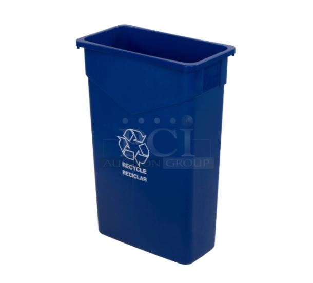 Carlisle TrimLine blue 23-gallon recycle bin, model 342023REC14. Brand new condition, durable construction.