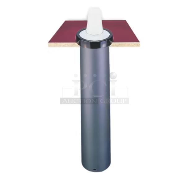 Brand new San Jamar EZ-Fit in-counter cup dispenser, model C2410C18, black, 18" tube, holds 8-46 oz cups.