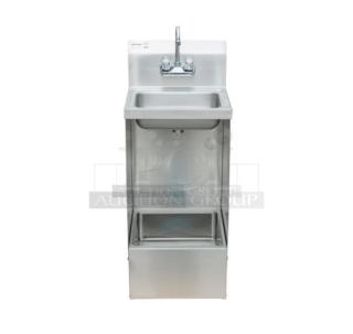 Brand new Omcan 47246 stainless steel single bowl hand sink with floor mop sink. Dual functionality, commercial use.