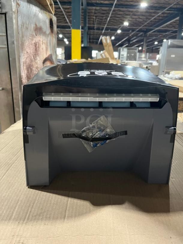 Kimberly Clark Professional Sanitouch paper towel dispenser, smoke black, brand new, with installation kit.