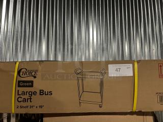 BRAND NEW! Choice Commercial Black 2 Shelf 31"X 19" Large Bus Cart! Model: 109CARTBS2BK!