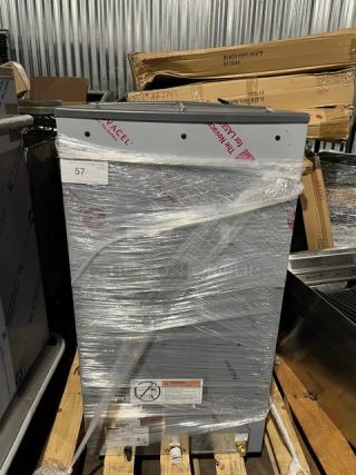 Brand new Follett Symphony Series 50CI425A ice maker and water dispenser, stainless steel, electric, air-cooled, 115V.