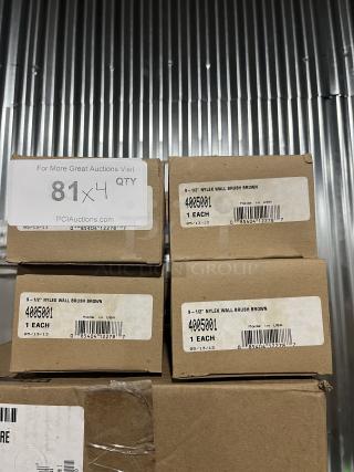 Brand new commercial 9-1/2" Nylex brush, model 4005001, four-pack in boxes. Labels indicate Made in USA.