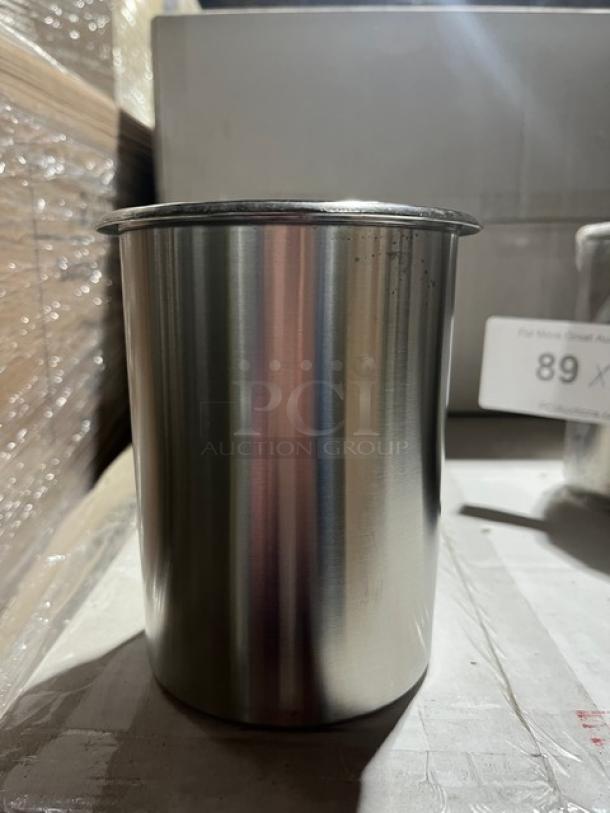 Allied Buying Commercial Stainless Steel Bain Marie Pot, model BMP-1-P, shown upright, in excellent condition.