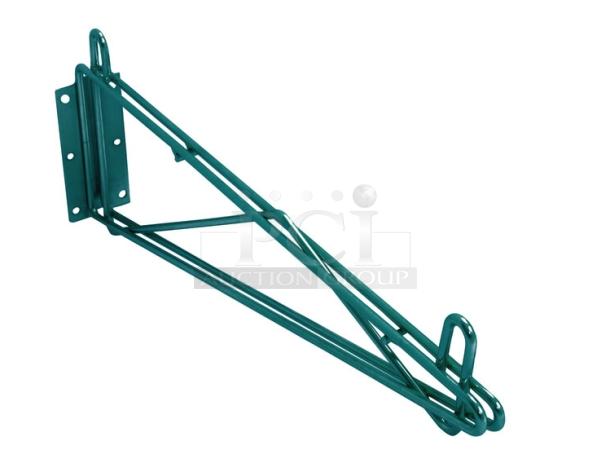 Brand new Eagle Group WB14VG 14" green single wall mount bracket, commercial-grade, durable metal construction.