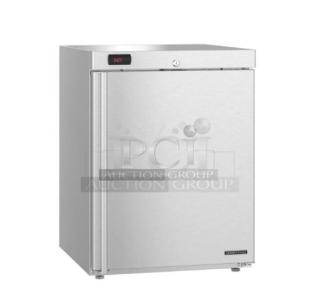 BRAND NEW Hoshizaki HR24C stainless steel undercounter refrigerator, single door, digital display, model HR24C, SN: M00203C.