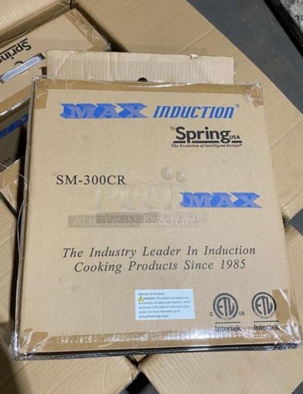 Brand new Spring USA SM-300CR MAX Induction Warmer in box. 120V, commercial-grade, black, electric countertop burner.