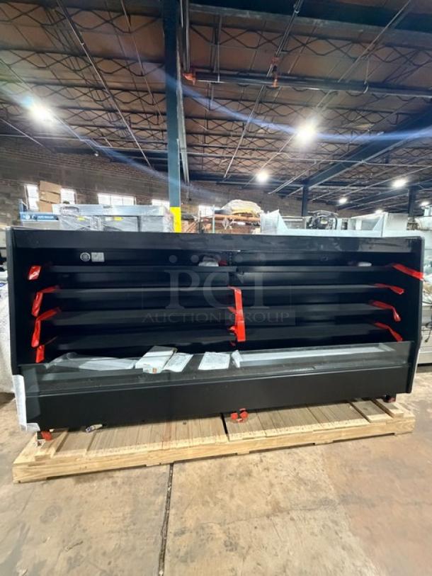Brand new Southern Case Arts MDC53LVN-090 refrigerated merchandiser on pallet, with remote compressor unit, 115V, 1 phase.