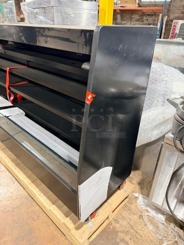 Southern Case Arts refrigerated open merchandiser, model MDC-53LVN-090, black finish, new on pallet, with remote compressor.