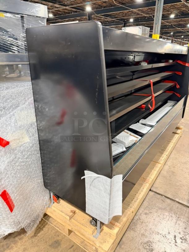 Brand new Southern Case Arts refrigerated merchandiser, Model MDC53LVN-090, on pallet. Remote compressor unit, 115V.