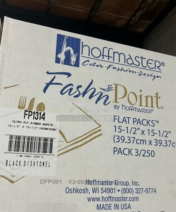 Hoffmaster Fashn Point Series Ultra Ply Dinner Napkins, Model FP1314, 15.5"x15.5", Brand New, Full Pallet.