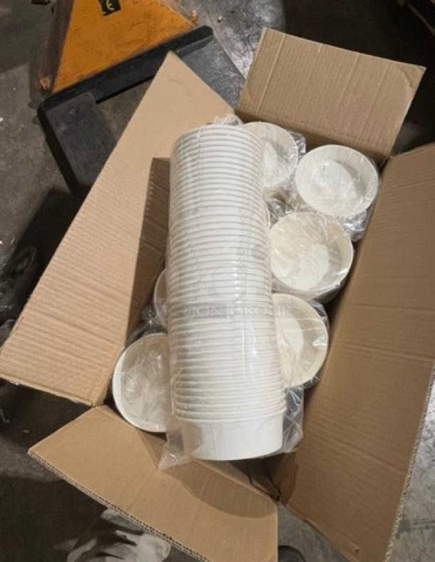 Brand new full pallet of commercial white multi-purpose buckets, Model 24X, in original packaging.