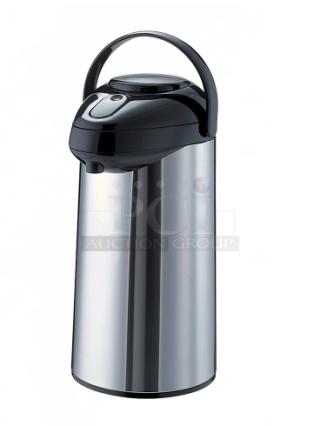 Service Ideas SteelVac Series SSA300 air pot, 3-liter capacity, stainless steel body, pump lid, brand new condition.