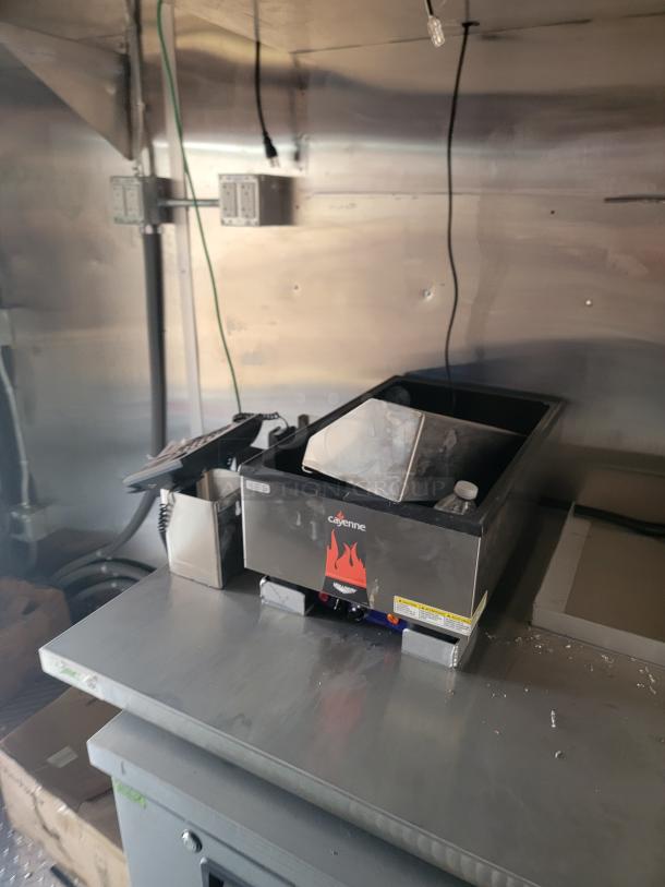 Countertop commercial food warmer, Cayenne brand by Vollrath, stainless steel, with temperature controls.