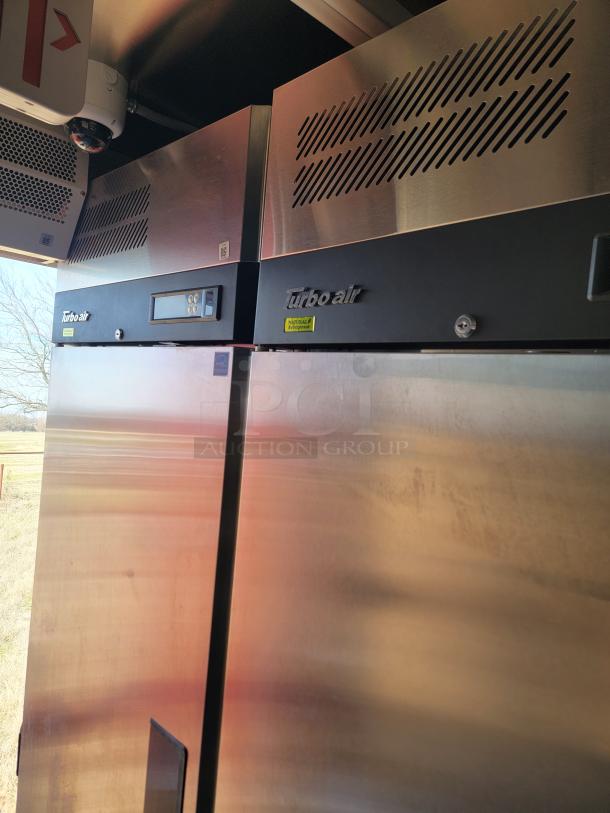 Turbo Air stainless steel commercial refrigerator in excellent condition with control panel and brand labels visible.