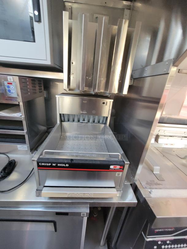 Carter-Hoffmann Crisp N' Hold warming unit, stainless steel, "Caution Hot" label, excellent condition.