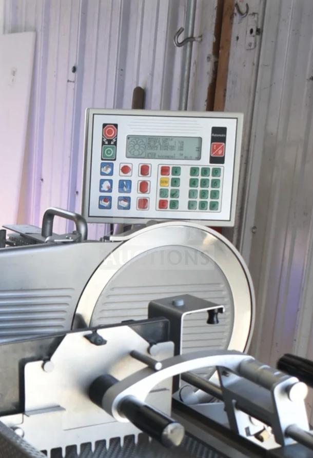 Jaccard VA4000ATGRT Automatic Meat Slicer Stacker, conveyor system, digital control, 110V, new condition.
