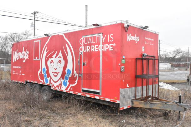 8.5' x 28' Wendy's mobile kitchen trailer, brand new, fully equipped with Henny Penny fryer, Taylor ice cream machine, triple axle.