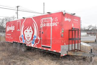 8.5' x 28' Wendy's mobile kitchen trailer, brand new, fully equipped with Henny Penny fryer, Taylor ice cream machine, triple axle.