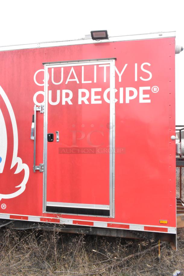 Brand new 8.5' x 28' Wendy's mobile kitchen trailer, features Henny Penny fryer, Taylor ice cream machine, Garland grill, CaptiveAire hood, triple axle, clear title.
