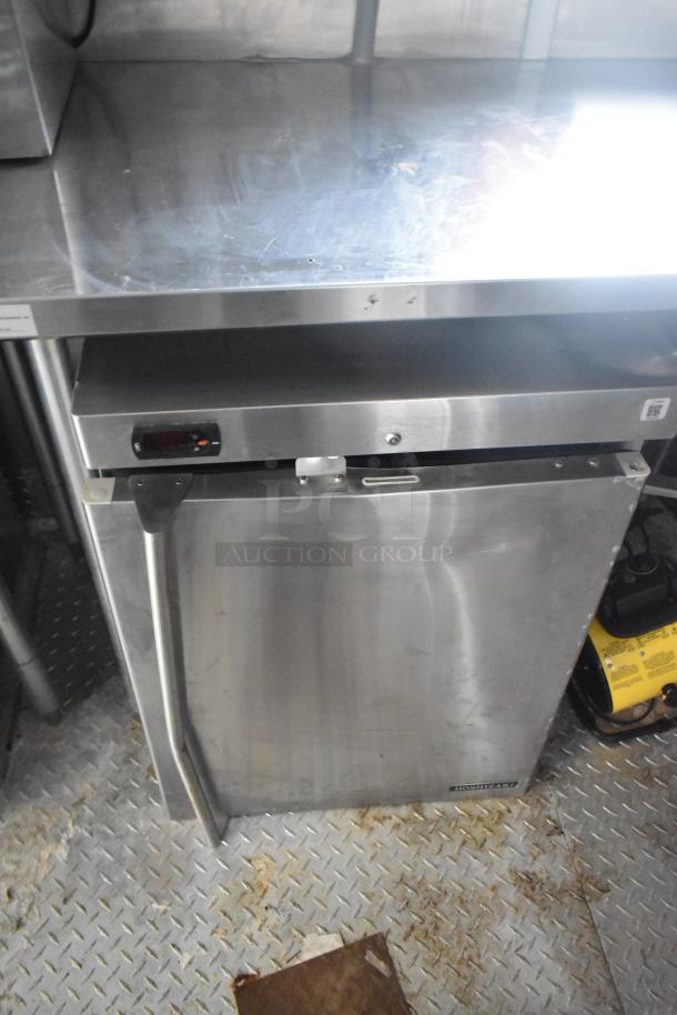 Stainless steel refrigeration unit in a Wendy's mobile kitchen trailer, brand new, 3-phase electric system.