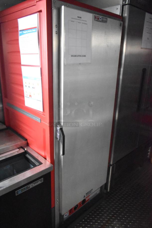 Brand new Wendy's Mobile Kitchen Trailer interior showing Metro C5 holding cabinet, refrigeration units, and equipment.