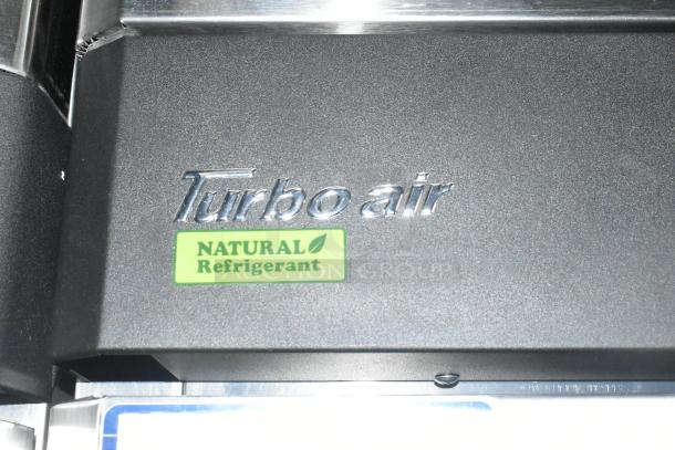 "Turbo Air" refrigeration unit with "Natural Refrigerant" label, indicating eco-friendly cooling solution.