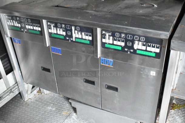 Pitco ROV equipment in Rock Solid Cargo fast food trailer, commercial-grade, features digital controls and stainless steel finish.