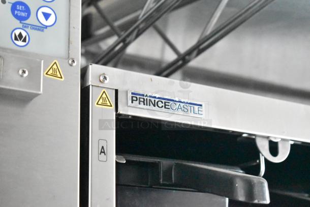 Prince Castle equipment inside a 2021 Rock Solid Cargo fast food trailer, featuring safety warnings and control panel.