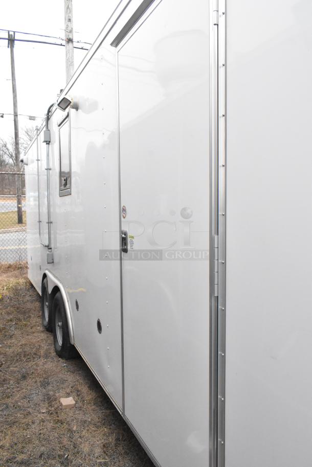 2020 ATX 8.5' x 24' trailer, features grease hood, fire suppression, Arctic Air prep tables, single axle, clear title.