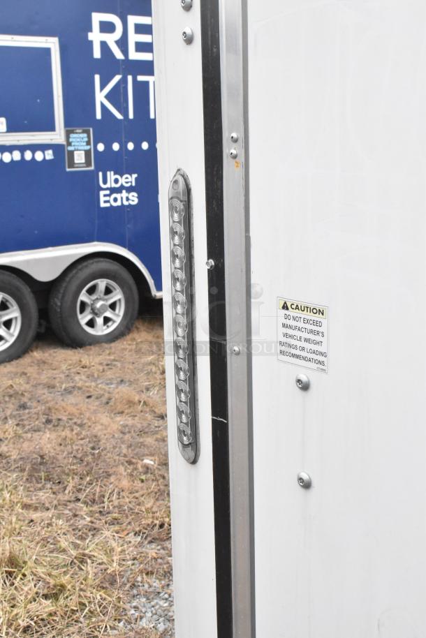 2020 ATX 8.5' x 24' cold food trailer, features CaptiveAire grease hood, fire suppression, Arctic Air tables, and coolers.