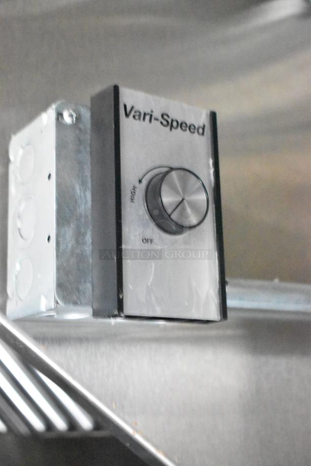 Vari-Speed control knob in the 2020 ATX 8.5' x 24' Food & Beverage Trailer for managing fan speed.