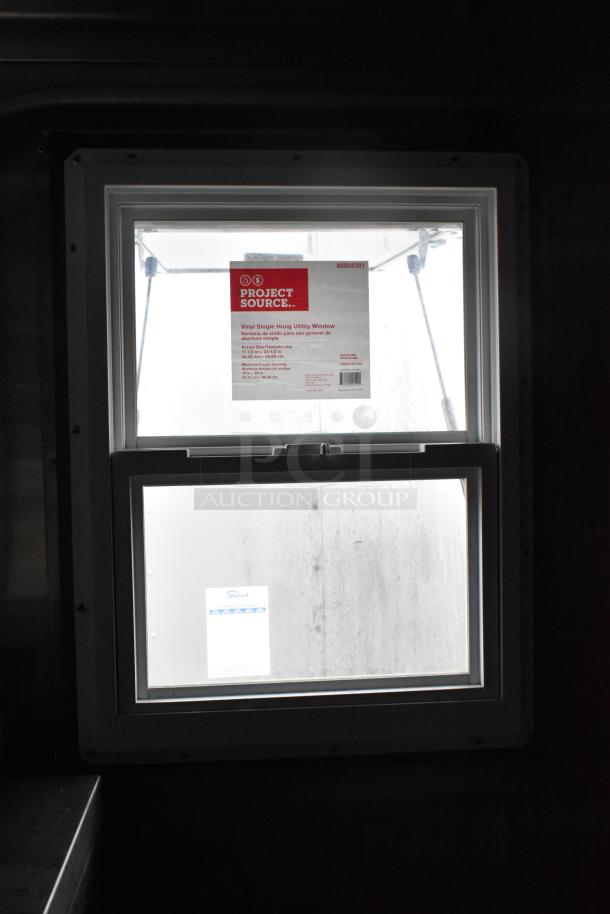 2020 ATX 8.5' x 24' trailer window with Project Source label, featuring CaptiveAire hood and Arctic Air equipment.