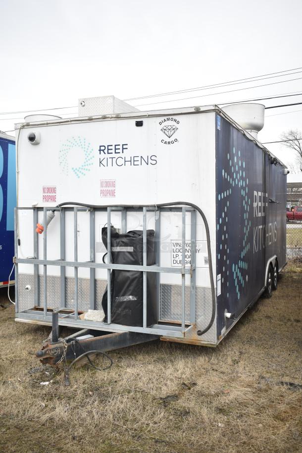 2019 Cruising Kitchens 8.5' x 24' trailer, CaptiveAire hood, fire suppression, Arctic Air equipment, single axle, clear title.