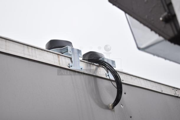 2021 Nationwide 8.5' x 24' food trailer shell, metal exterior with exposed wiring, ready for custom equipment installation.