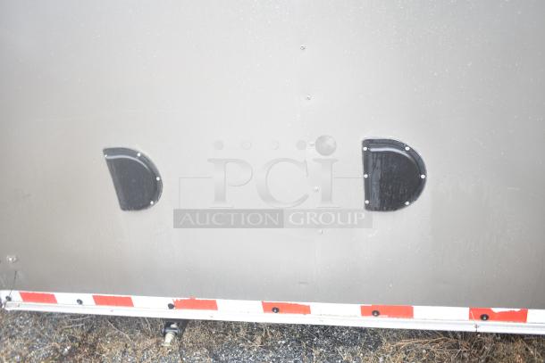 2021 Nationwide 8.5' x 24' food trailer shell, ready for customization; features sockets and clearance lights.