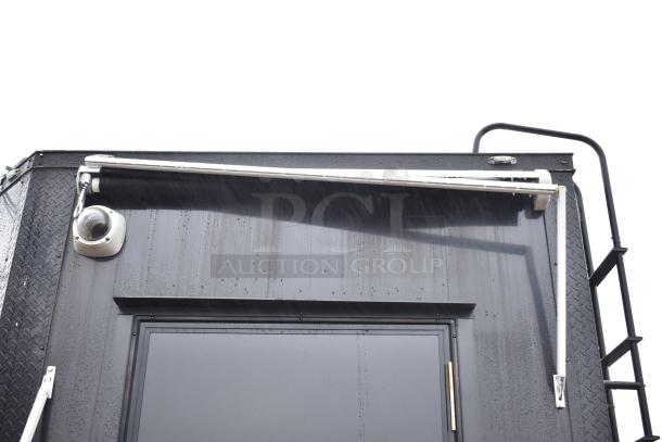 2020 SDG 8.5' x 20' food trailer shell, exterior view, ready for customization; includes surveillance camera.