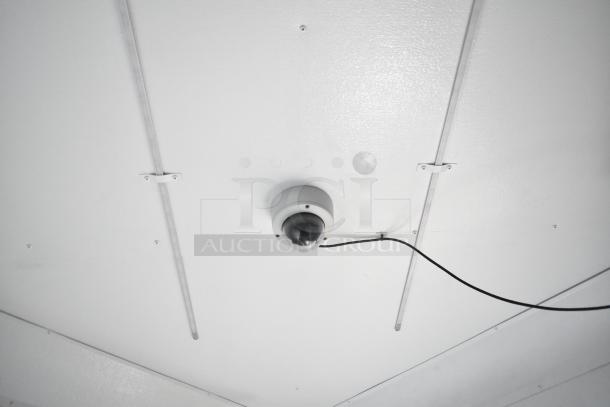 2020 SDG 8.5' x 20' food trailer shell interior ceiling with network cable and camera installed.