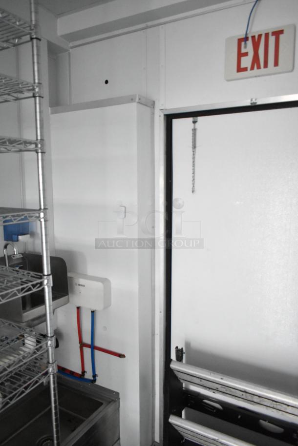 2020 SDG 8.5' x 20' food trailer shell, features sinks, wire shelving, Bosch unit, Martin IT/Network cabinet, ready to customize.