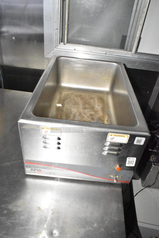 Mobile kitchen trailer with APW Wyott Classic insulated water bath unit, visible wear, ideal for food service operations.