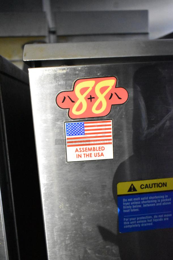 Fully outfitted mobile kitchen trailer with CaptiveAire hood, Pitco fryers, Arctic Air units, and full POS setup. Assembled in the USA.