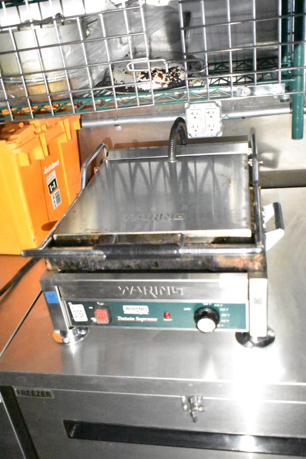 Mobile kitchen trailer with Waring toaster, Arctic Air cooler, SyncDirect container, and electrical outlets.