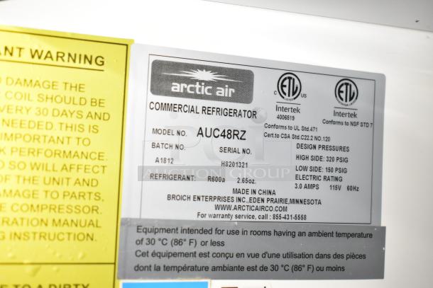 Mobile kitchen trailer with CaptiveAire hood, Arctic Air AUC48RZ prep tables, Pitco fryers, AC, and POS system.