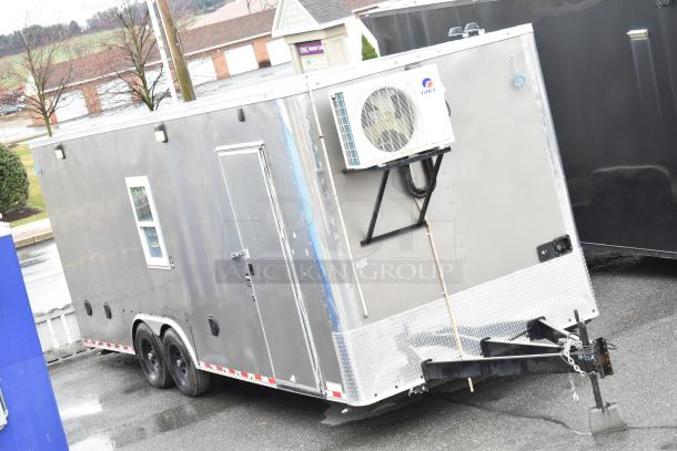 2021 Diamond Cargo 8.5' x 24' trailer, tandem axle, with Gree Mini-Split, dual sinks, Camplux heater, clear title.