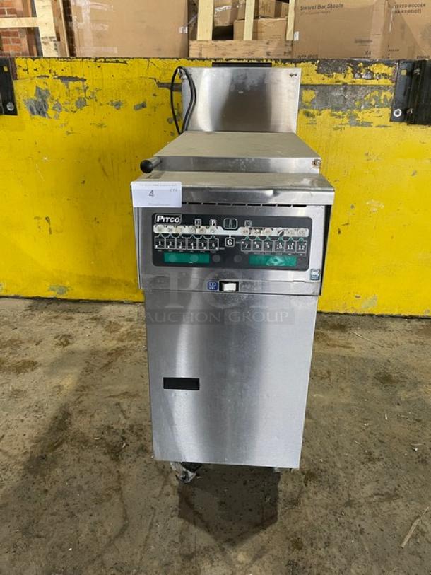 Pitco SRTG stainless steel 17.5 gal. rethermalizer/pasta cooker. Natural gas, digital control, backsplash, on casters.