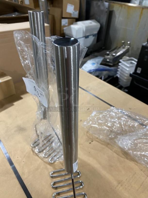 NEW TableCraft Stainless Steel Handheld Potato Masher, Model 7418, 18" square face, pristine condition, packaged.