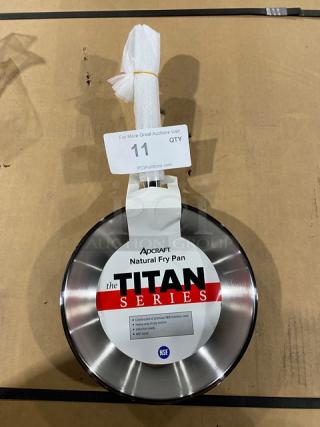 Adcraft Titan Series FPSI8 fry pan, 8" round, stainless steel, induction-ready, new condition, labeled.