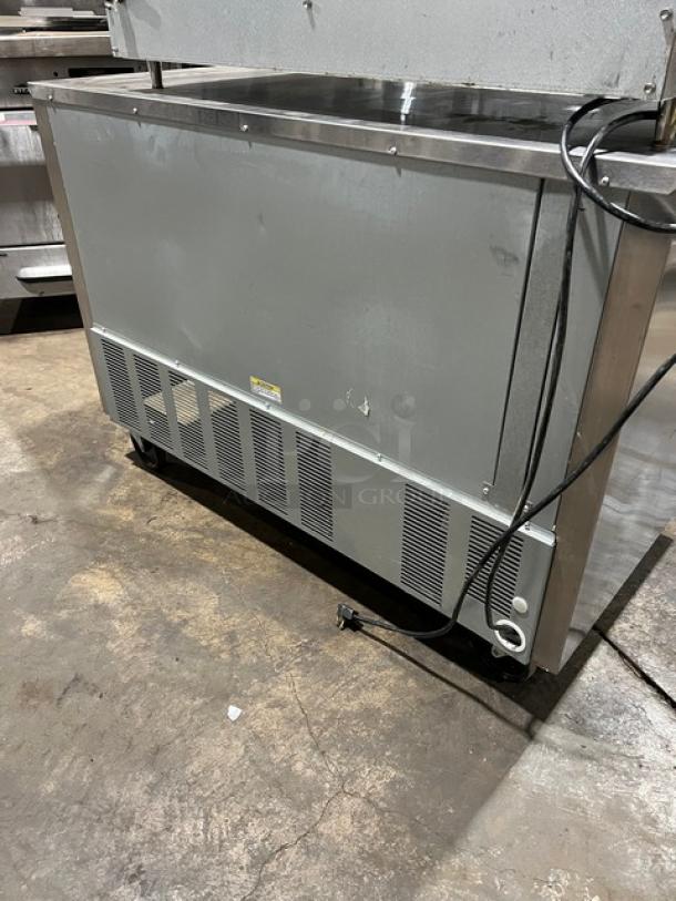 Beverage-Air UCR48A 2 Door Stainless Undercounter Refrigerator with Poly Coated Rack, 115V, on Casters, Commercial Use.