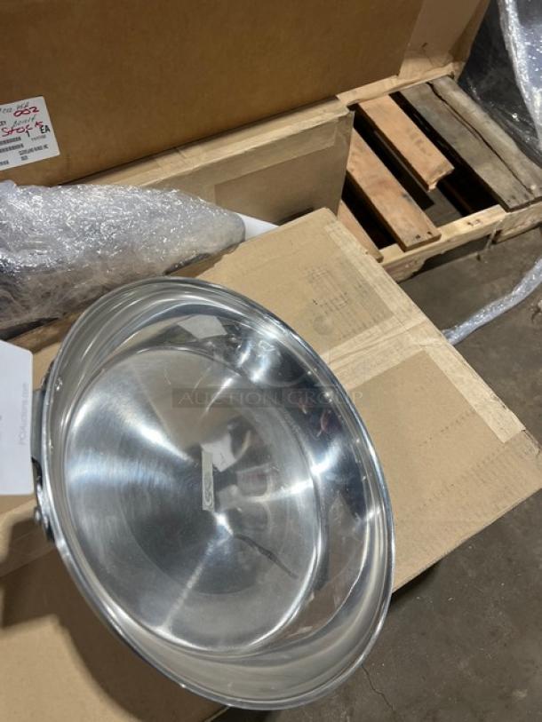 Adcraft H3-14FP commercial aluminum frying pan with riveted plated iron handle, new condition, no visible damage.